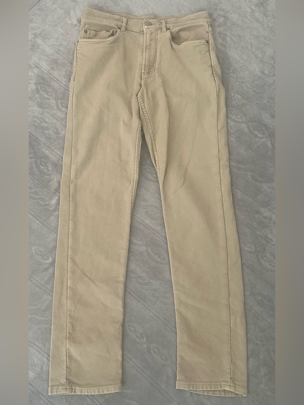 Faherty Jeans Mens 30x31 Beige Slim Stretch Terry 5 Pocket Pants Casual